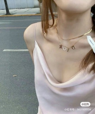 Dior Liora CD Letter Crystal Link Necklace