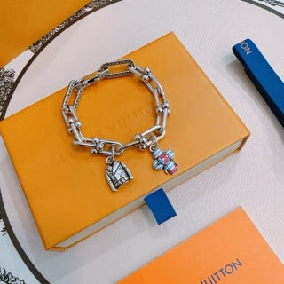 Louis Vuitton Explorer Link Charm Bracelet