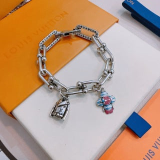 Louis Vuitton Explorer Link Charm Bracelet