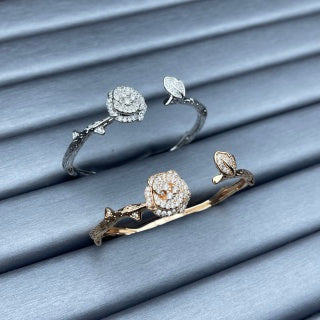 Dior Rose Bloom Crystal Open Bangle
