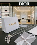 Dior Evelyne Silver Letter Logo Chain Necklace