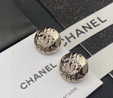 Chanel Vintage Medallion CC Earrings