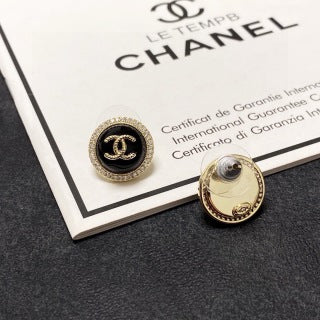 Chanel Vintage Crystal Halo CC Earrings