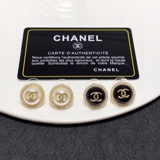 Chanel Vintage Crystal Halo CC Earrings