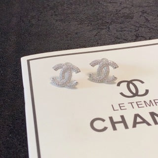 Chanel Elegant Crystal Double C Earrings