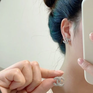 Chanel Elegant Crystal Double C Earrings