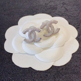 Chanel Elegant Crystal Double C Earrings