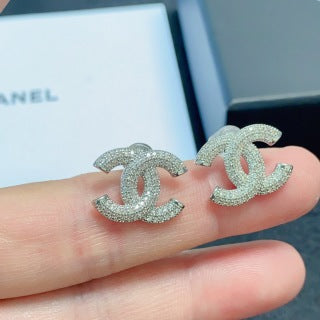 Chanel Elegant Crystal Double C Earrings