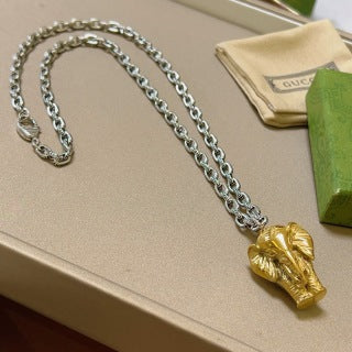 Gucci Lion Head Pendant Chain Necklace