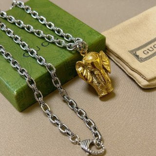 Gucci Lion Head Pendant Chain Necklace