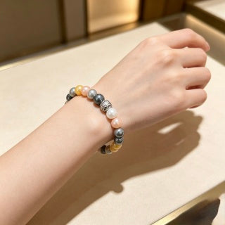 Gucci Multicolor Pearl Bead Interlocking G Bracelet