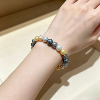 Gucci Multicolor Pearl Bead Interlocking G Bracelet