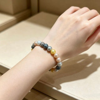 Gucci Multicolor Pearl Bead Interlocking G Bracelet