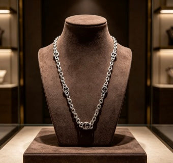 Gucci Interlocking G Oval Link Chain Necklace