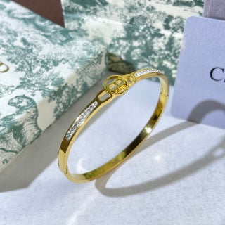Dior Liora Crystal CD Oval Link Cuff Bracelet