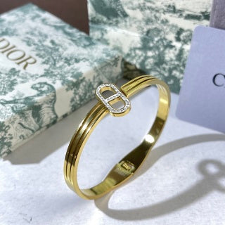 Dior Liora Crystal CD Oval Cuff Bracelet