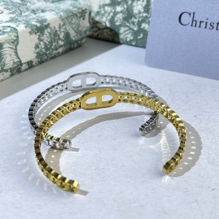 Dior Liora Crystal CD Chain Cuff Bracelet