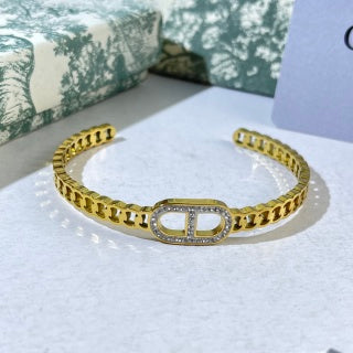 Dior Liora Crystal CD Chain Cuff Bracelet