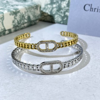 Dior Liora Crystal CD Chain Cuff Bracelet