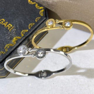 Bvlgari Double Circle Crystal Cuff Bracelet – Elegant Luxury Jewelry