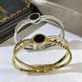 Bvlgari Two Tone Black Accent Cuff Bracelet – Elegant Luxury Jewelry