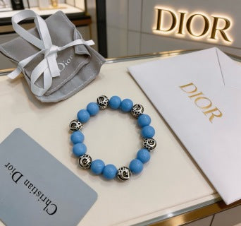 Dior Evelyne Sky Blue Bead Charm Bracelet