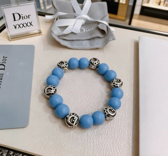 Dior Evelyne Sky Blue Bead Charm Bracelet