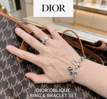 Dior Evelyne Silver Teddy Bear Charm Link Bracelet