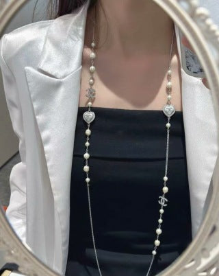 Chanel Crystal Pearl Layered Necklace – Elegant Luxury Fashion Jewelry