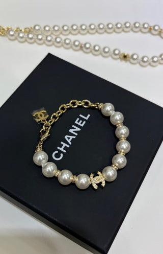 Chanel Pearl Gold Chain Charm Bracelet – Elegant Luxury Fashion Jewelry