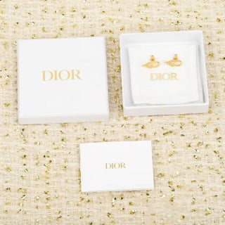 Dior Liora Ribbon CD Stud Earrings