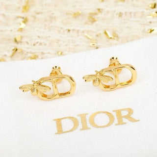 Dior Liora Ribbon CD Stud Earrings