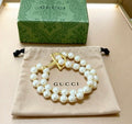 Gucci Pearl Strand Horsebit Charm Bracelet
