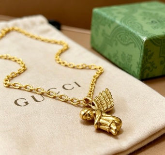 Gucci Angel Wing Pendant Chain Necklace