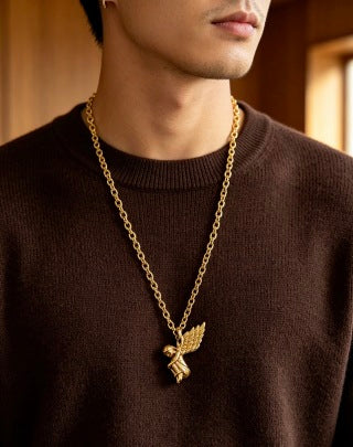 Gucci Angel Wing Pendant Chain Necklace