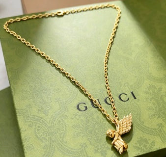Gucci Angel Wing Pendant Chain Necklace