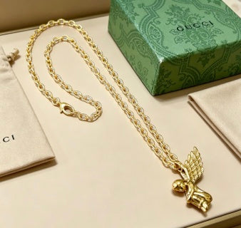 Gucci Angel Wing Pendant Chain Necklace
