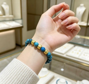 Gucci Azure Stone Beaded GG Bracelet