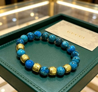Gucci Azure Stone Beaded GG Bracelet
