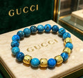 Gucci Azure Stone Beaded GG Bracelet