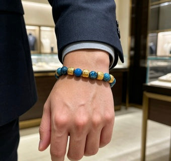 Gucci Azure Stone Beaded GG Bracelet