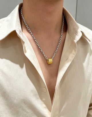 Gucci GG Barrel Charm Long Chain Necklace