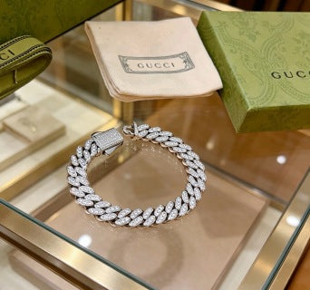 Gucci Pavé Curb Link Crystal Bracelet