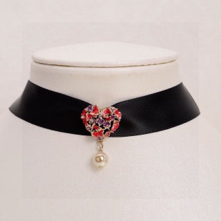 Dior Liora Velvet Pearl Choker Necklace