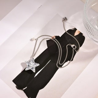 Chanel Crystal Star Pendant Necklace – Elegant Luxury Fashion Jewelry