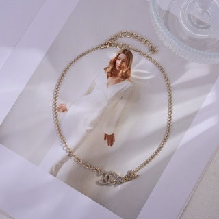Chanel Crystal CC Gold Chain Necklace – Elegant Luxury Fashion Jewelry