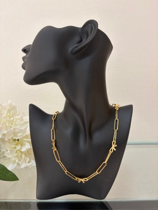 Dior Ribbon Bow Link Necklace