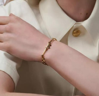 Dior Elowen Ribbon Link Chain Bracelet