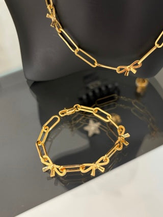 Dior Elowen Ribbon Link Chain Bracelet