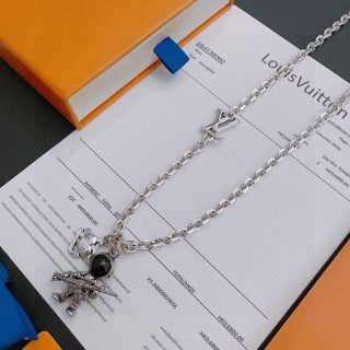 Louis Vuitton Monogram Eclipse Charm Pendant Necklace